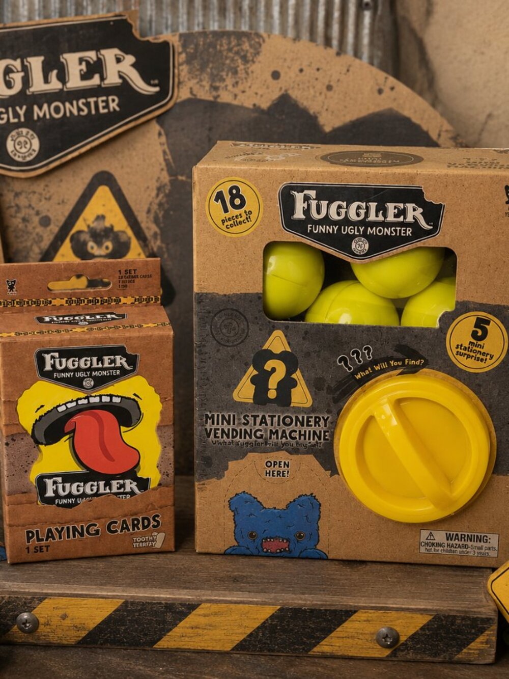 Fuggler Funny Ugly Monster Mini Stationery Vending Machine & Playing Cards